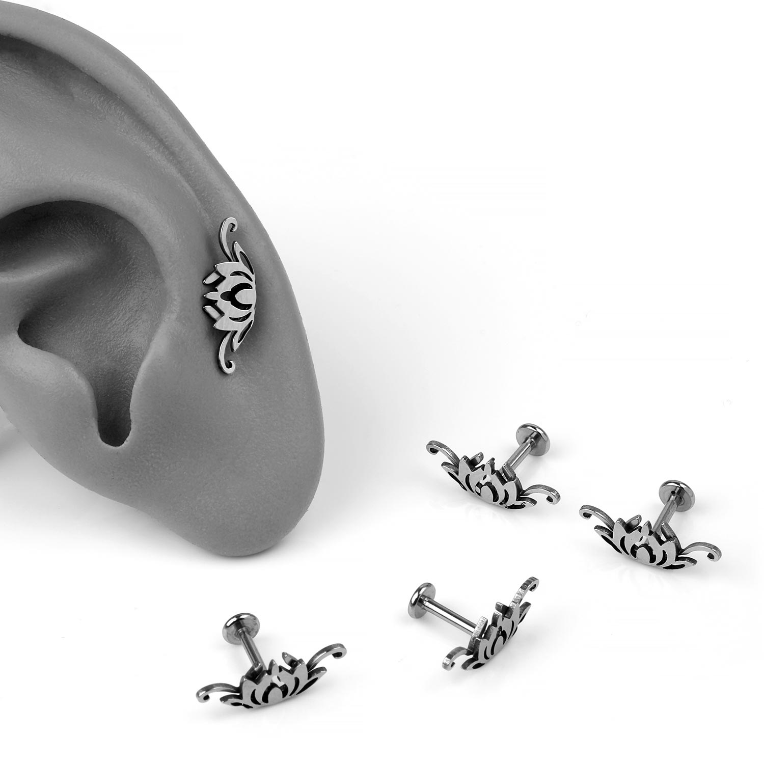Steel Lotus Labrets For Helix & Lobe Piercing
