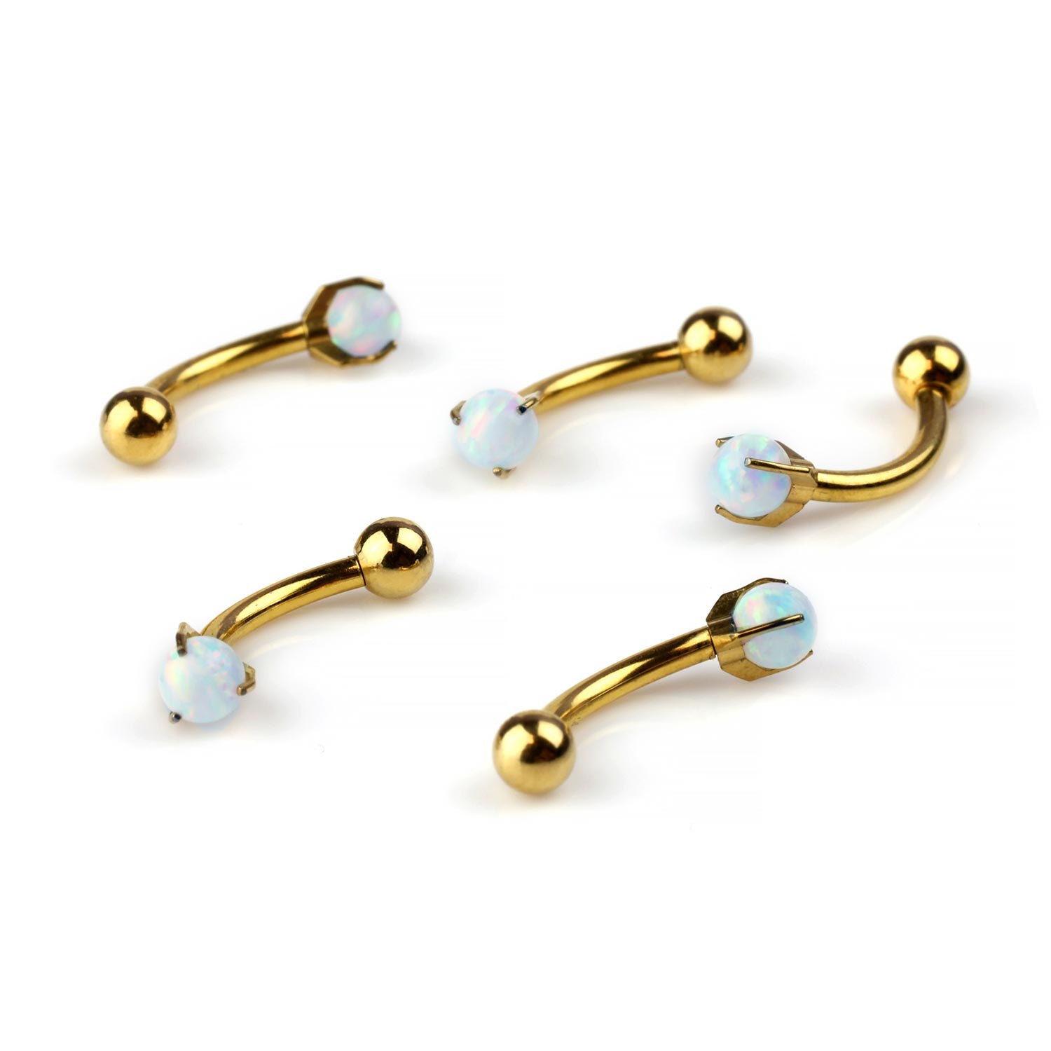Curved Barbell With Opals: Versatile Piercing Jewelry