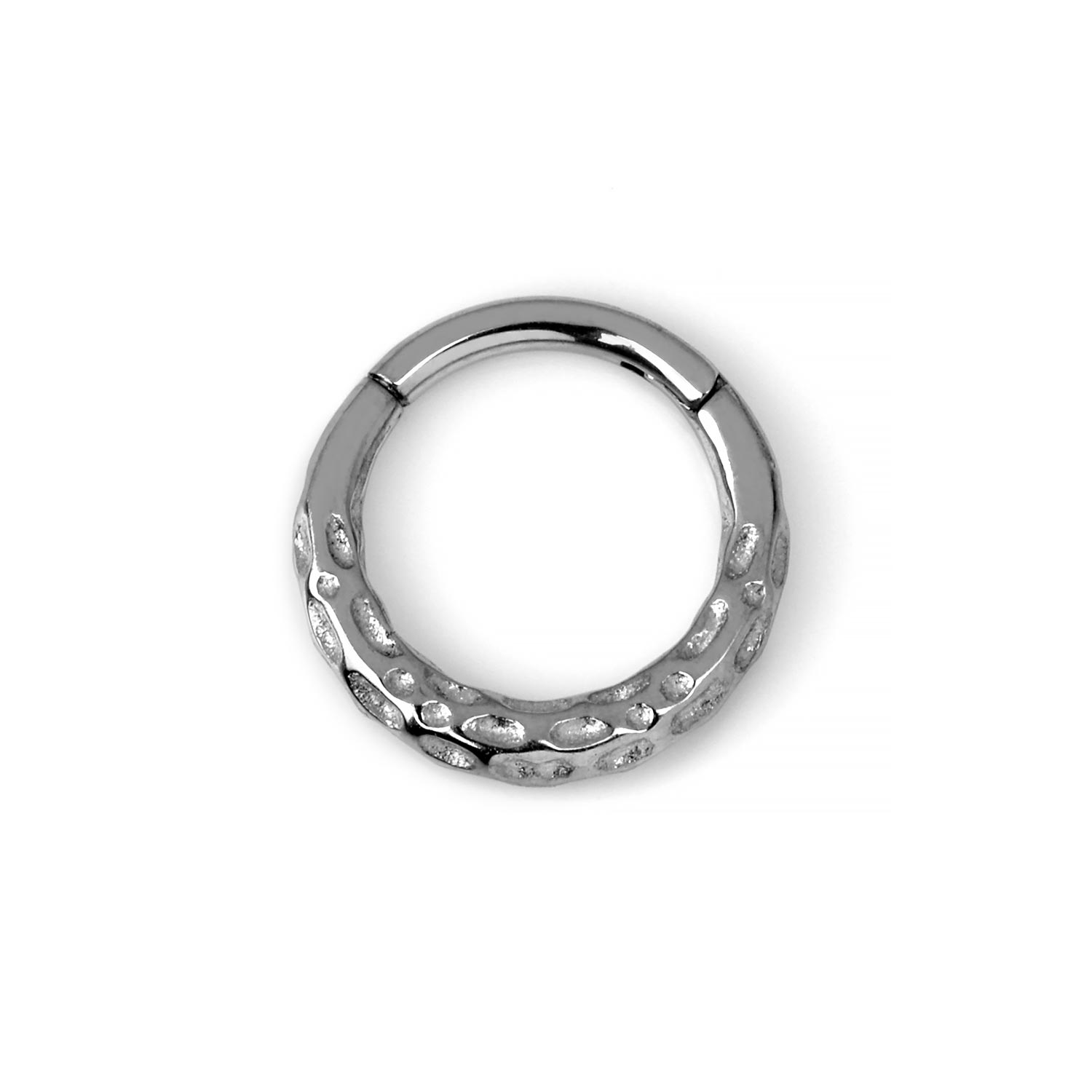 Silver Clicker Stainless Steel Textured Clicker For Helix Septum Piercings