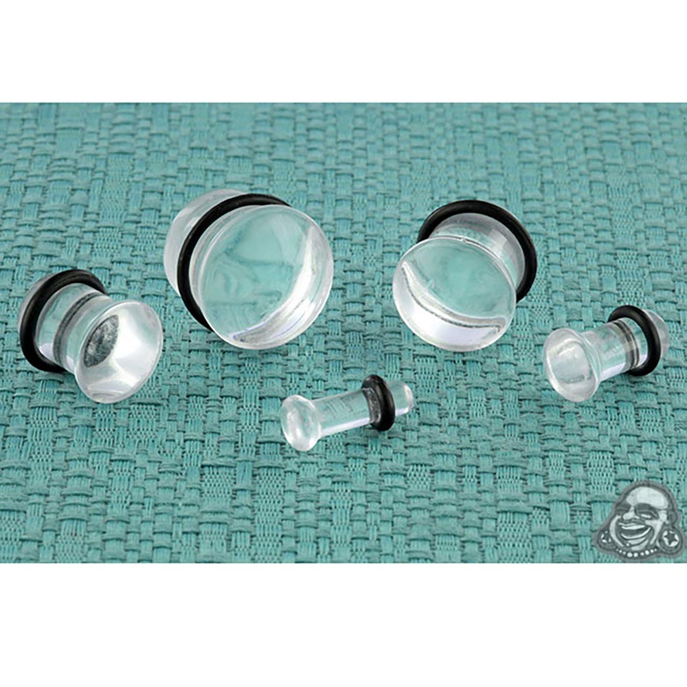 Single Flare Clear Quartz Plug