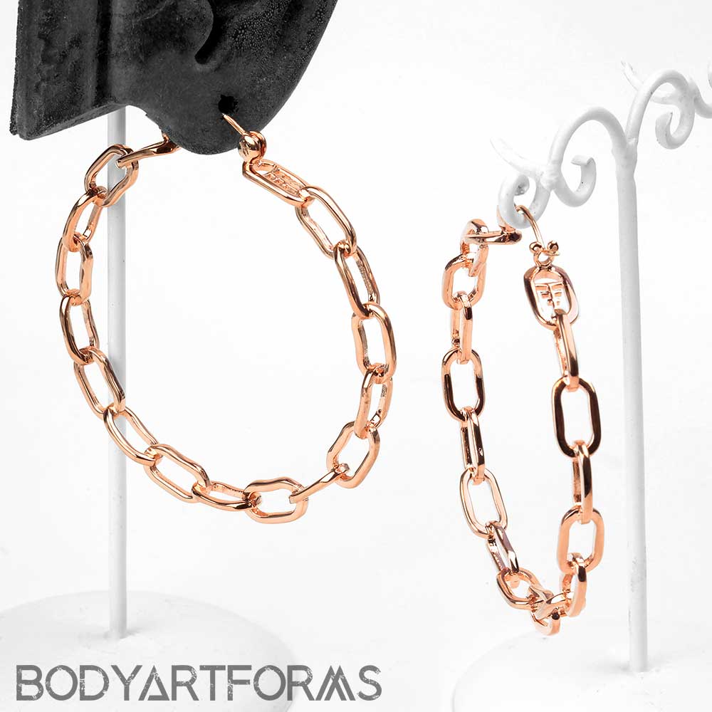Chain Link Hoop Earrings Tawapa Fashion Jewelry