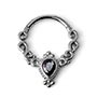 Teardrop Gem Swirl Septum Clicker in Stainless Steel