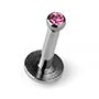 Steel Labret With Micro Gem For Diverse Piercing Types