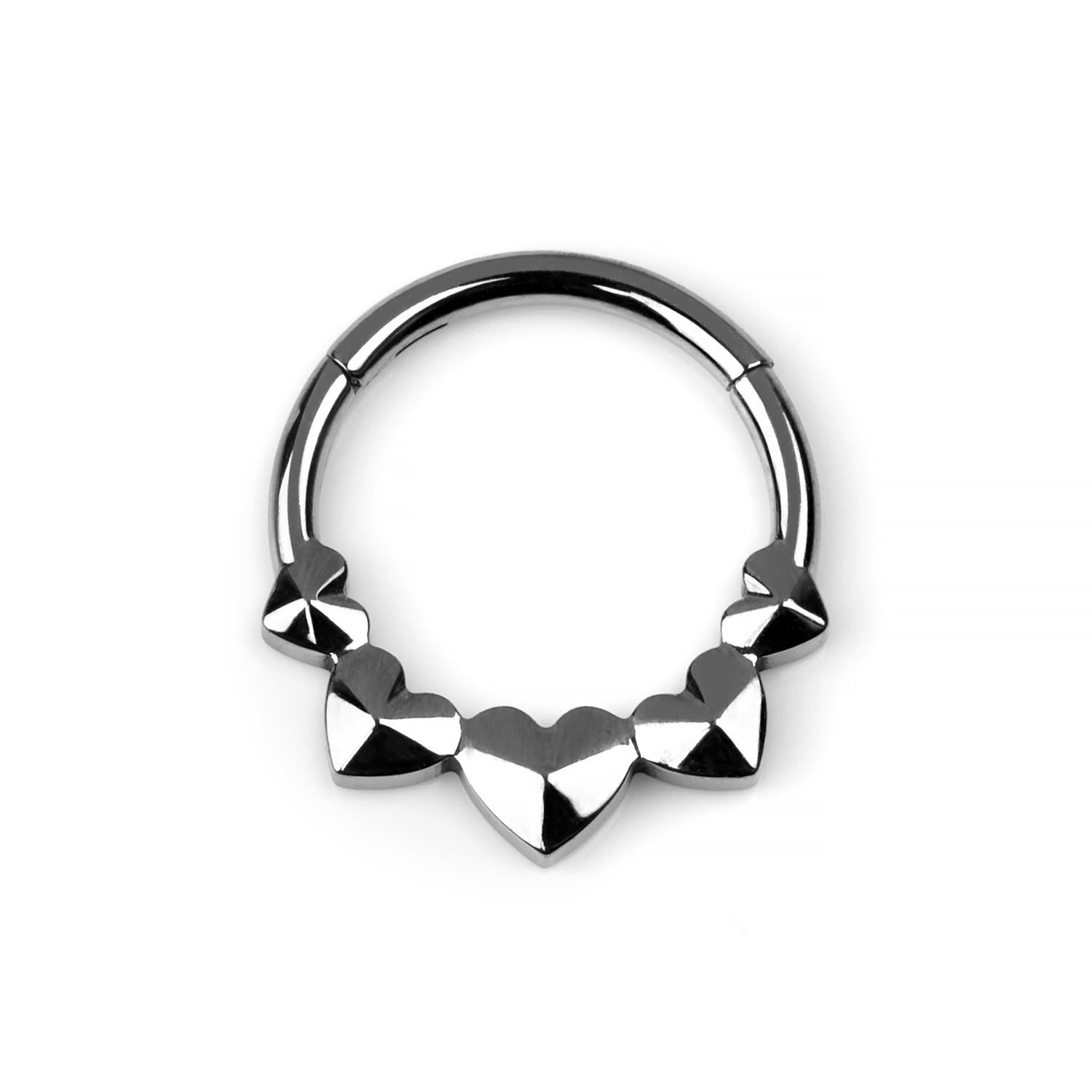 Titanium 3d Hearts Clicker Helix Lobe Snug Septum Piercing