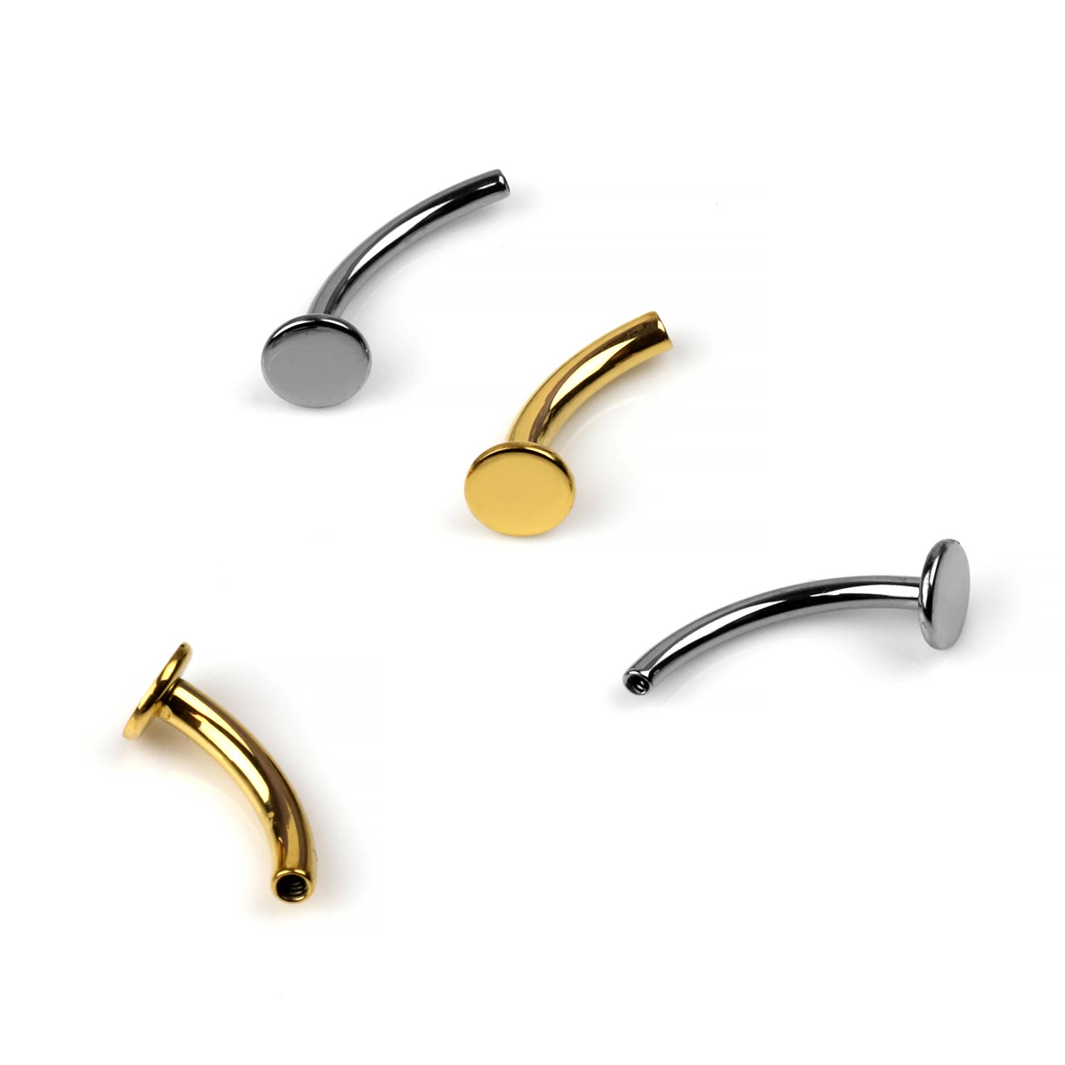 Implant Grade Titanium Threaded Curved Labret Post