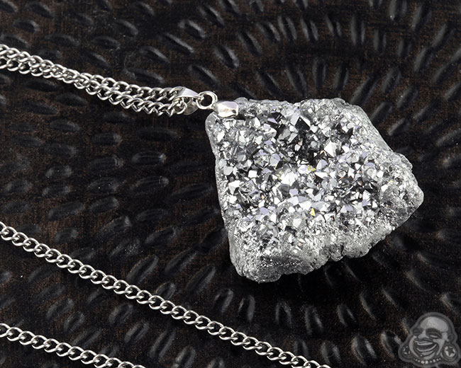 Titanium Plated Druzy Necklace