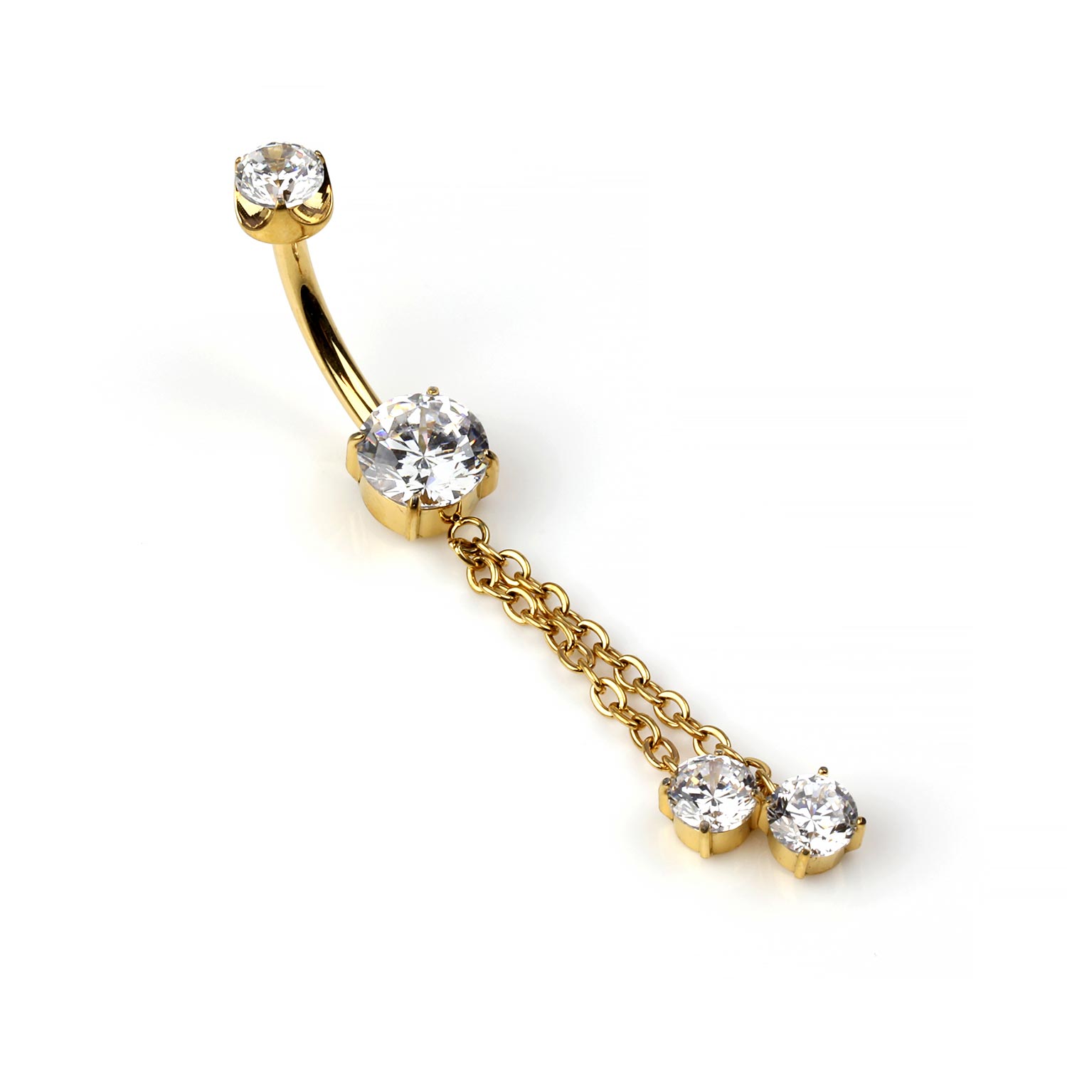 Titanium Gem Bangle Dangle Navel