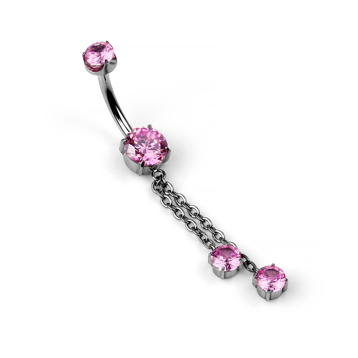 Titanium Gem Bangle Dangle Navel