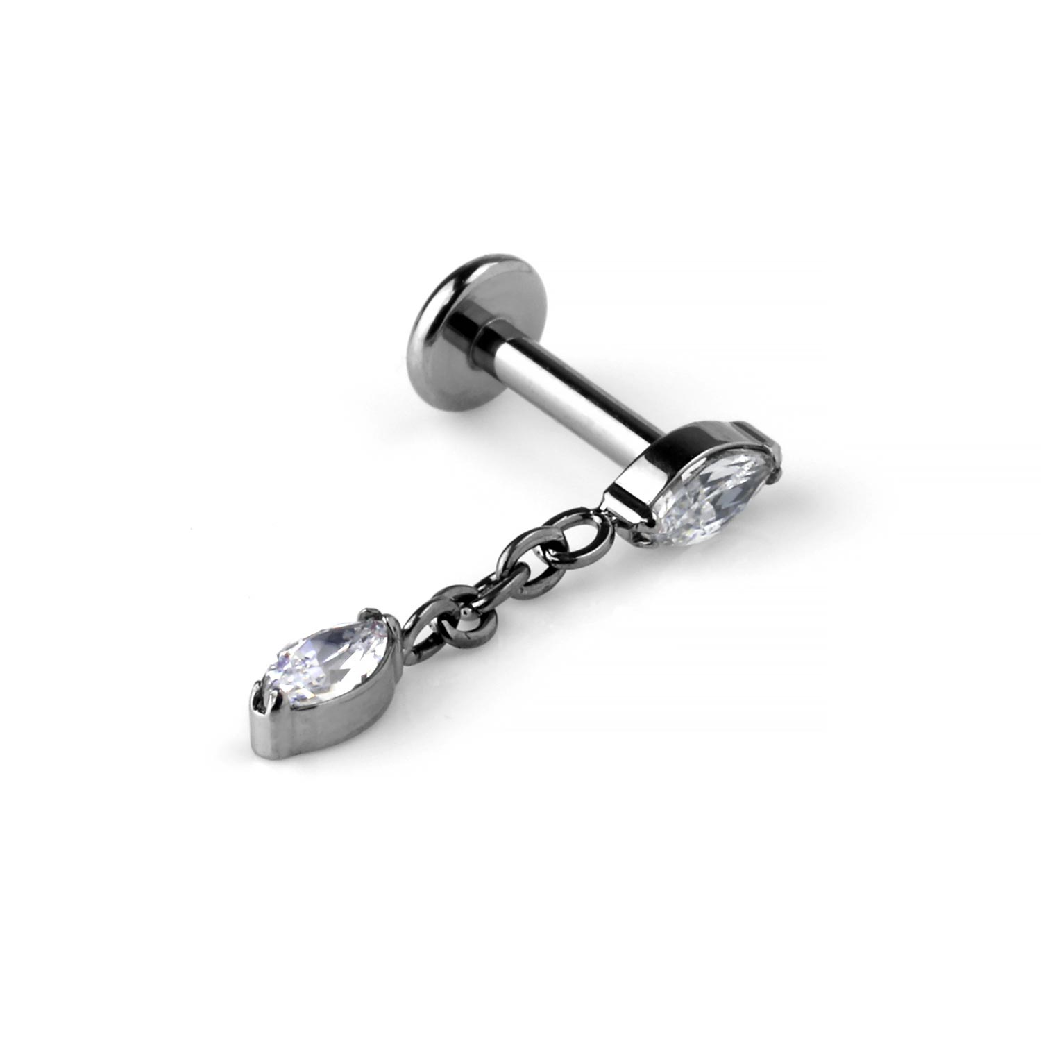 Implant Grade Titanium Marquise Labret With Marquise Dangle