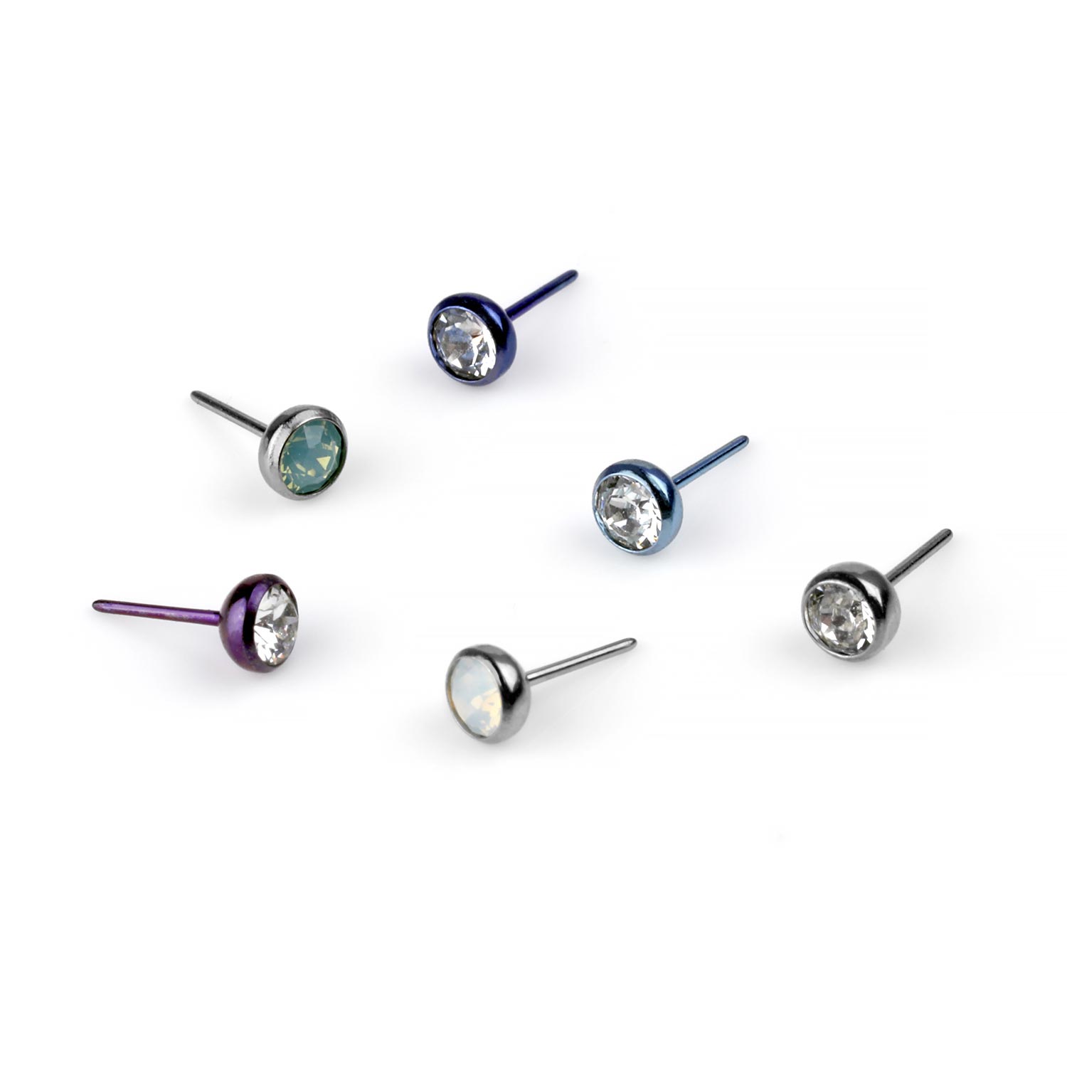 Steel Externally Threaded Bezel Set Premium Crystal Balls 16G-14G