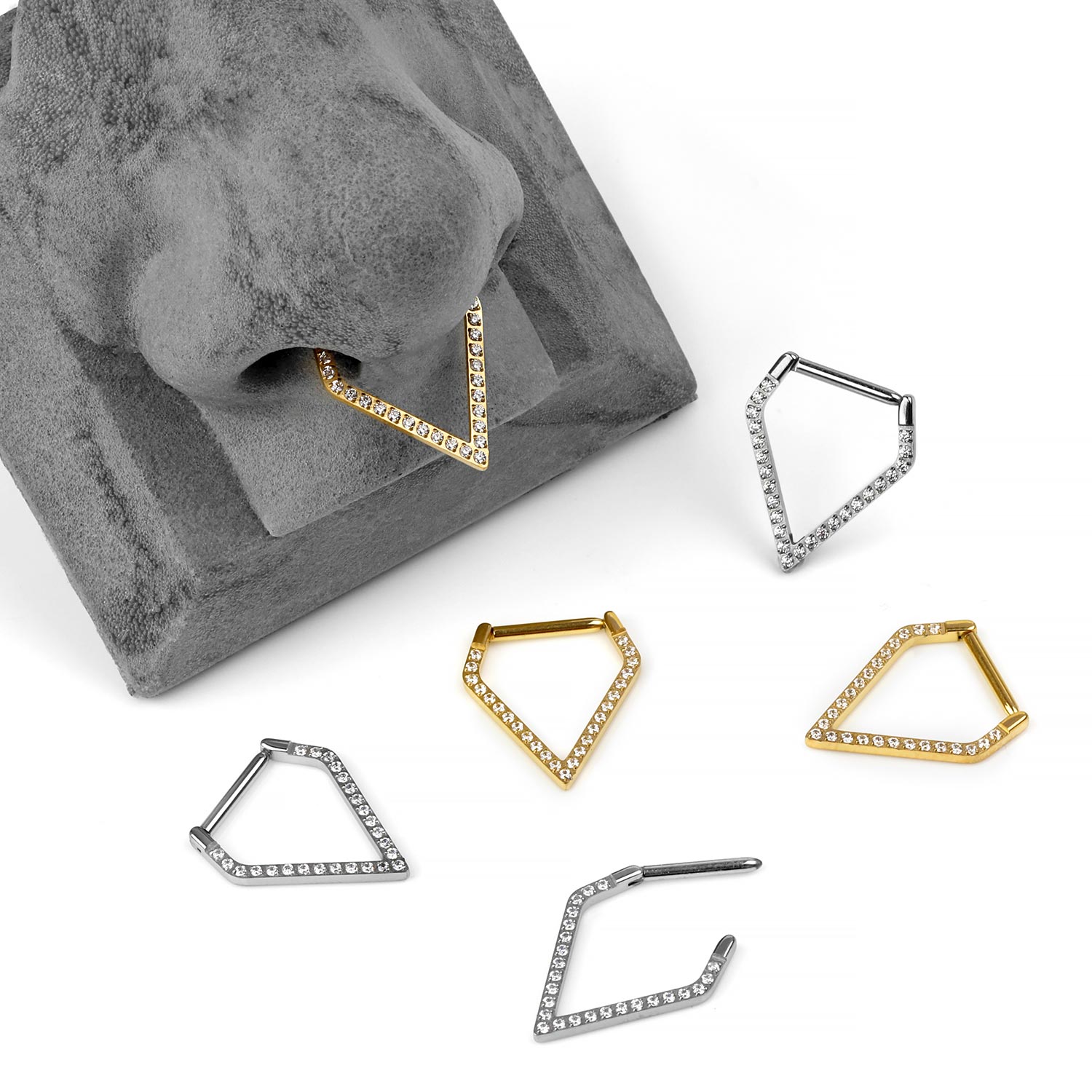 Titanium Keen Edge Gem Clicker For Helix Or Septumcz Triangl