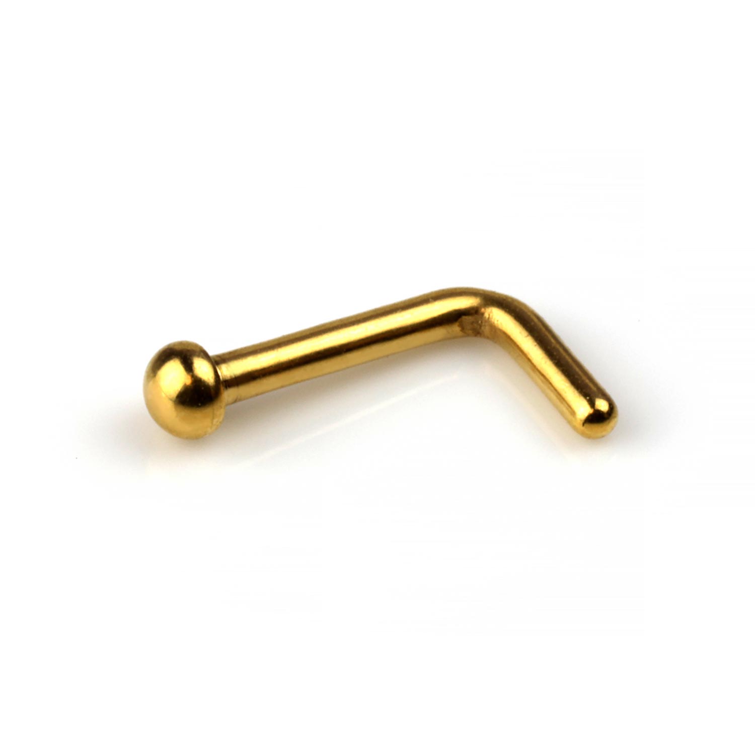 L Shaped Titanium Gold Nose Hoop Nose Pin Gold Titanium Nose Ring