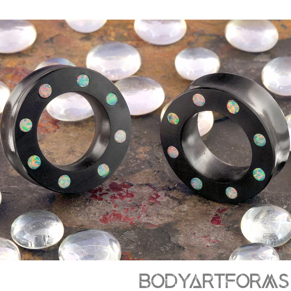 Ebony Wood Eyelets with Opal Inlays